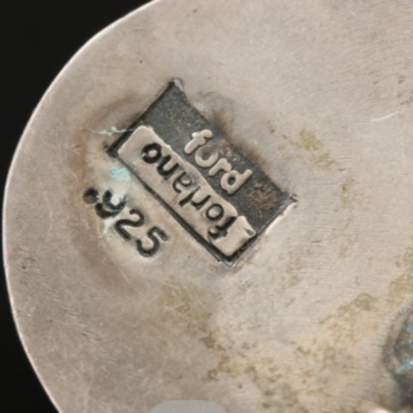 Ford Forlano Sterling Silver Button Earrings Handmade hugs kiss - Picture 4 of 4